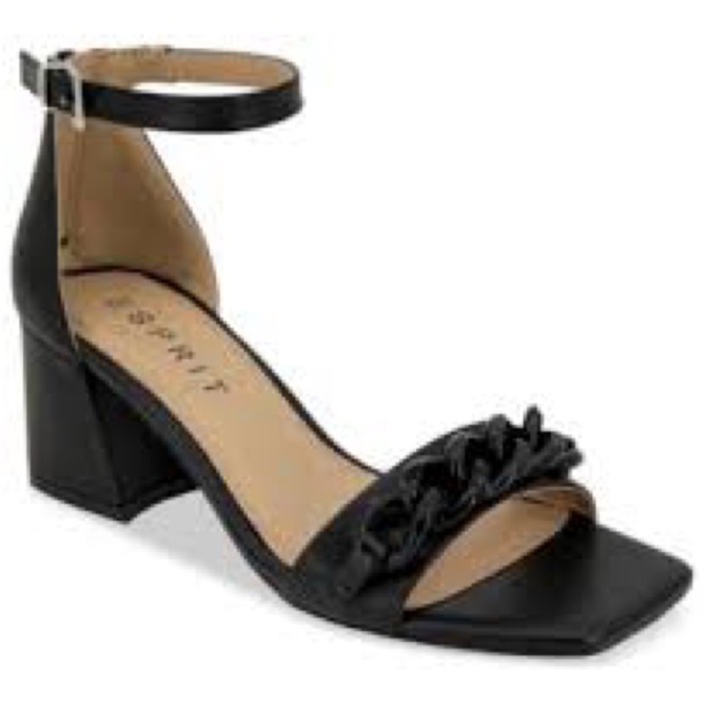 Esprit Women’s Jesse Black Ankle Strap Sandal Heels
